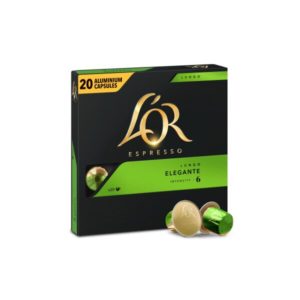 L'OR Lungo Elegante UTZ, box of 20 capsules