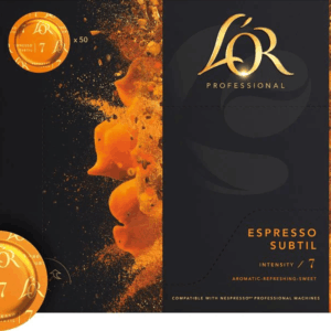 Espresso 7 Subtil Coffee L'OR, boîte de 50 capsules format machine professionel