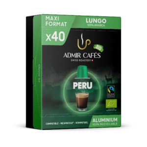 Admir Lungo Peru Bio, boîte de 40 capsules classique